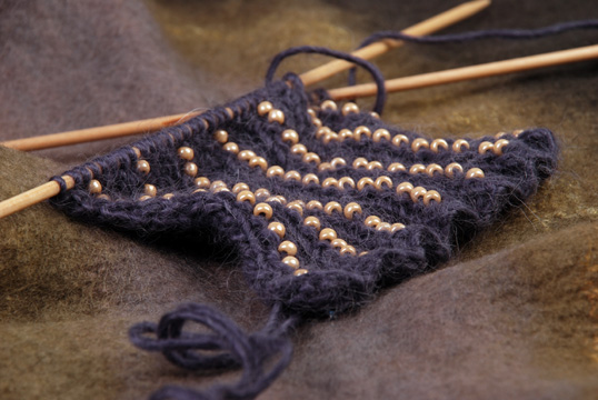 Knitting Project with Beads